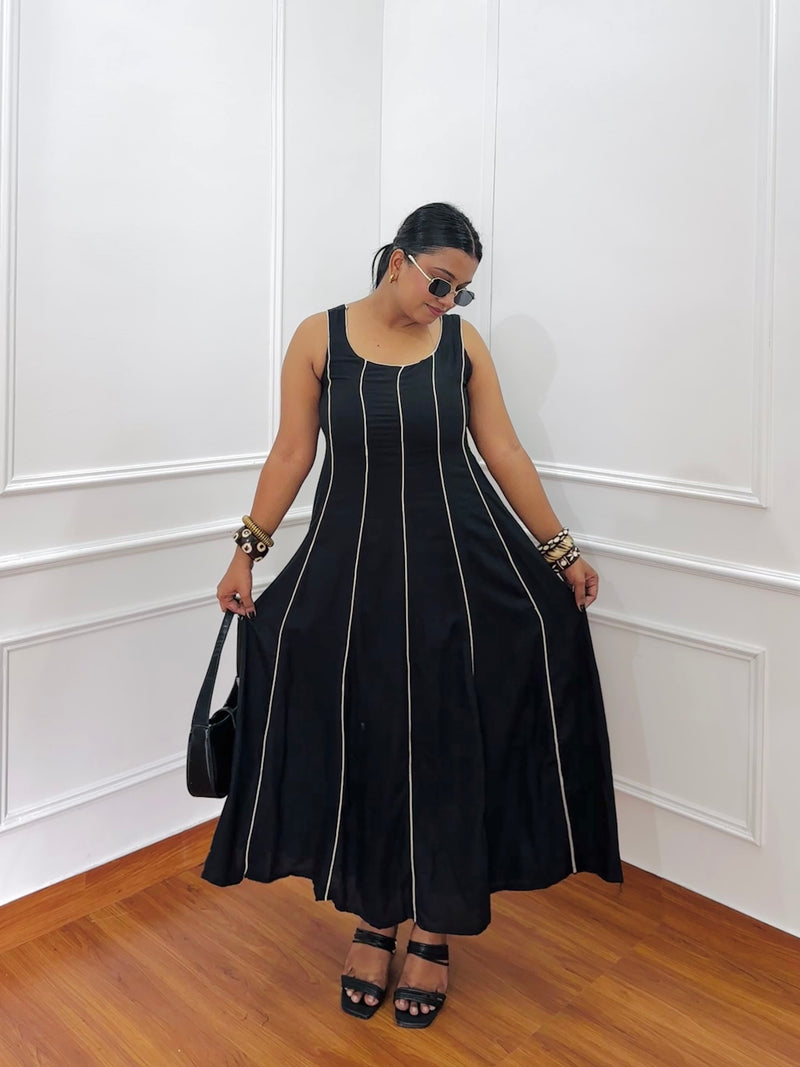 Black Pintex Flex Dress