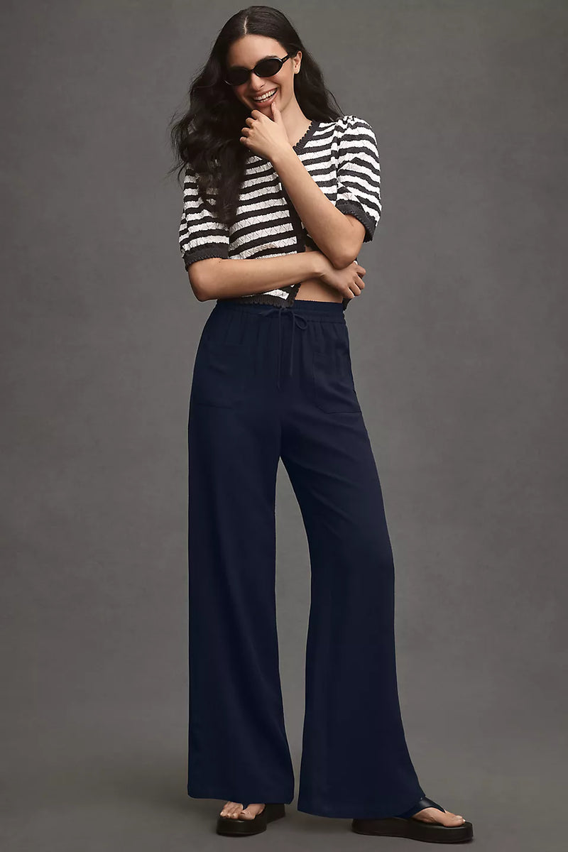 Navy Flex String Pants