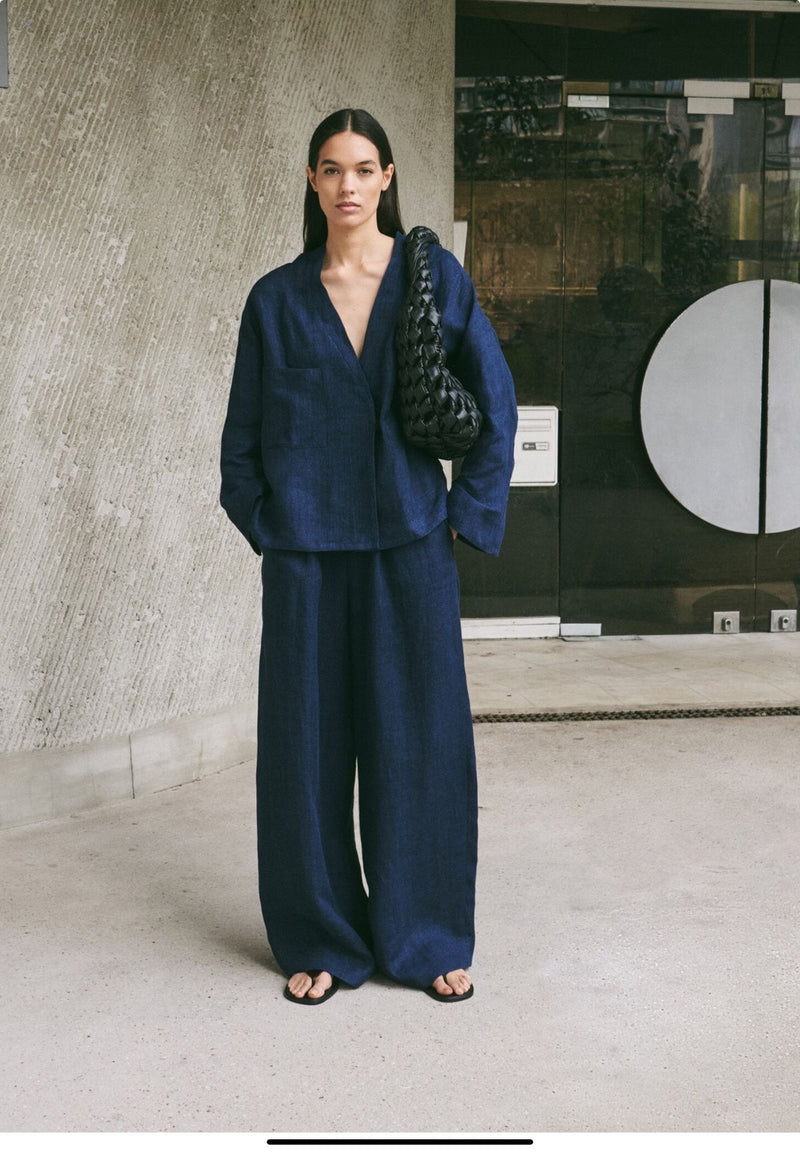 Navy Wrap Coord Set