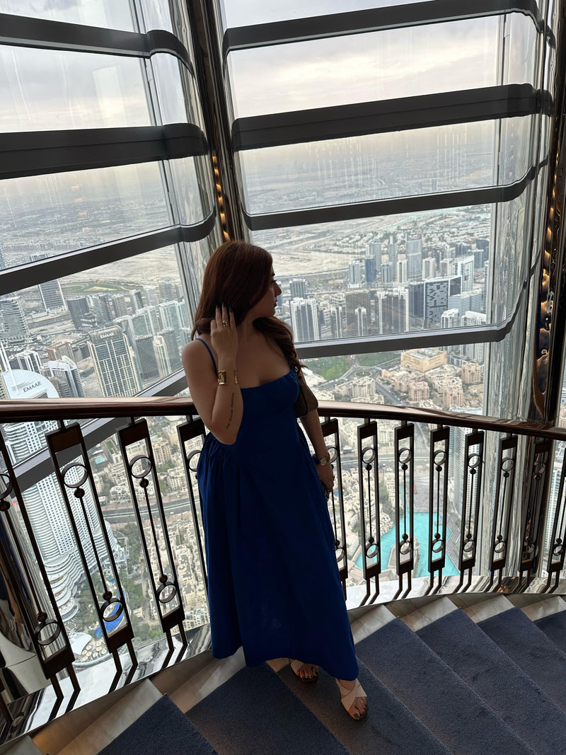 Ameera Blue Gathered Dress