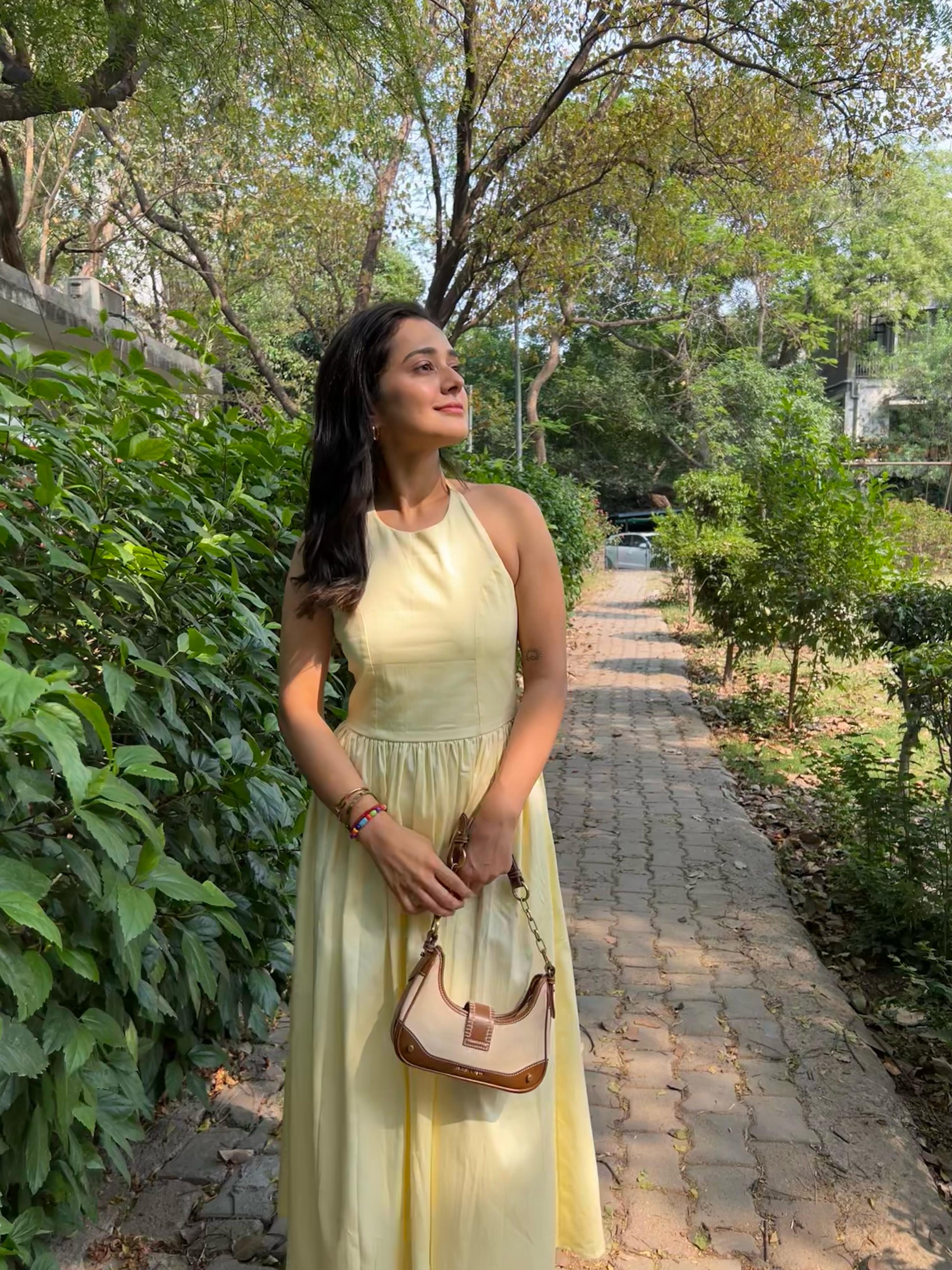 Yellow Halter Neck Maxi Dress LabelbyAnuja Yellow Halter Neck Maxi Dress LabelbyAnuja