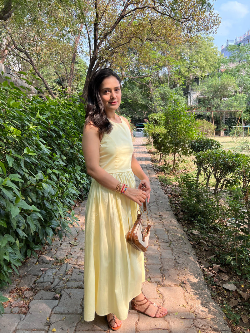 Yellow Halter Neck Maxi Dress