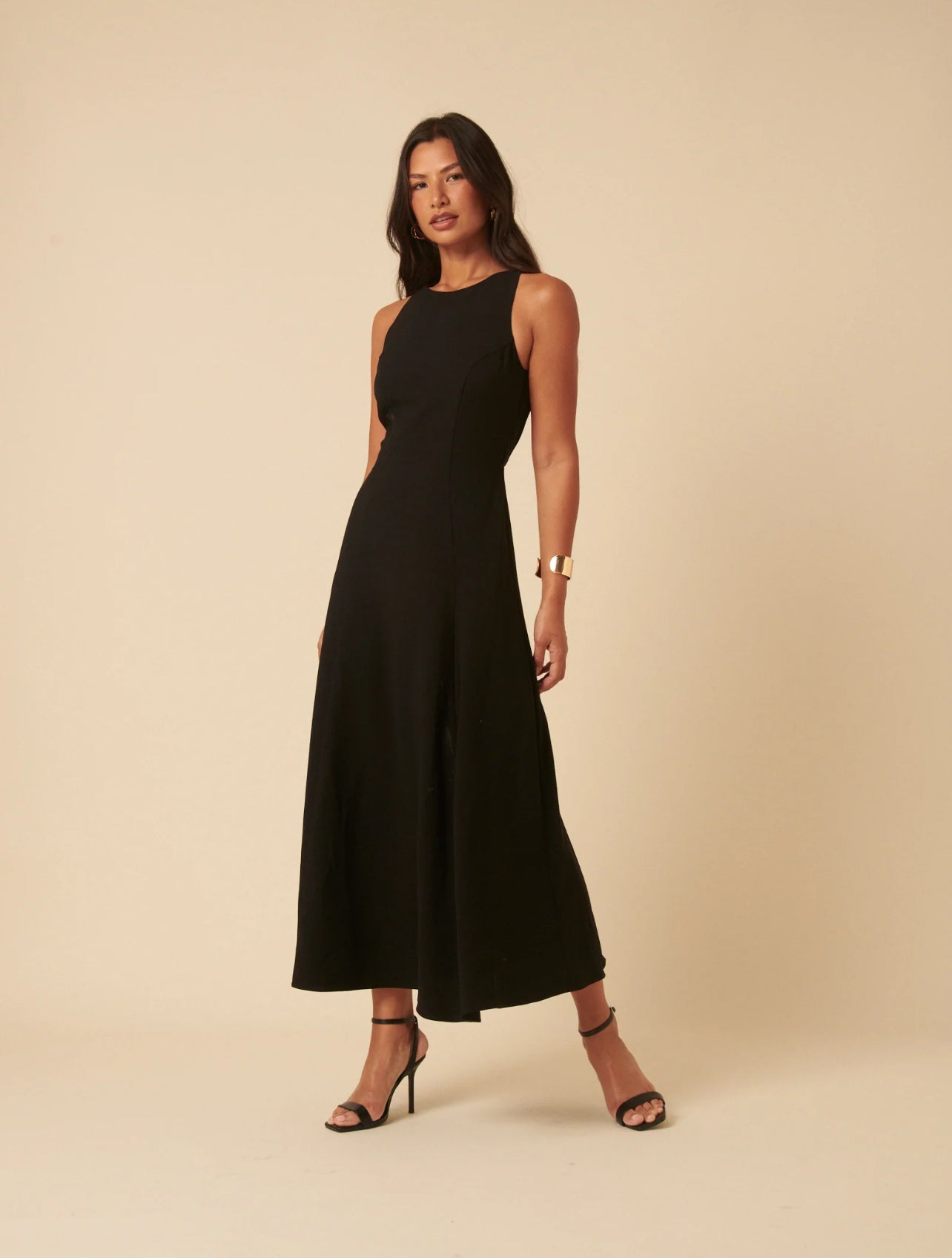 Amalia Black Cross Wrap Maxi Dress
