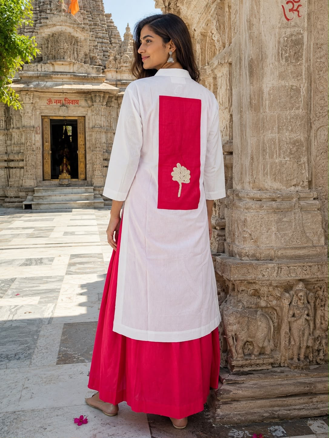 Sofy Mulmul Hot Pink Kurta Set
