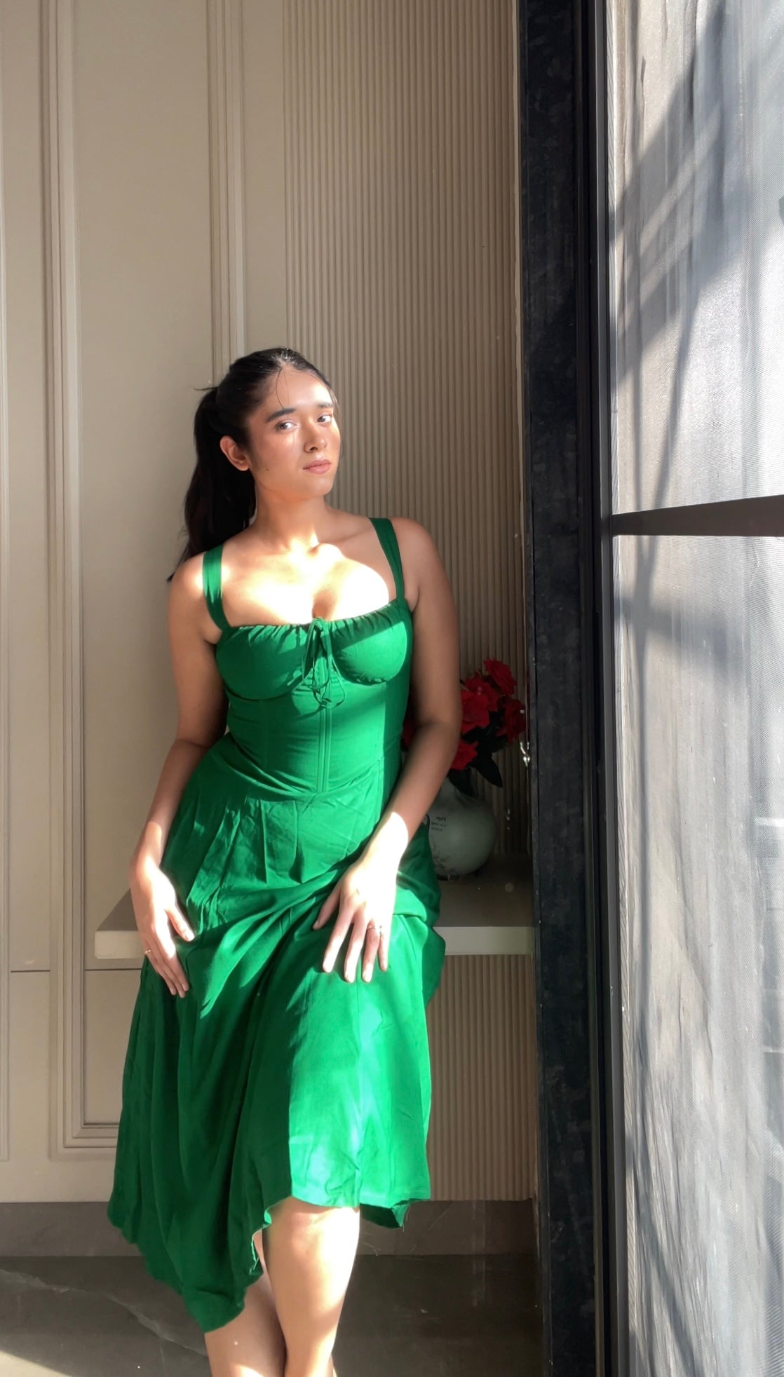 Dark Green Corset Dress – LabelbyAnuja