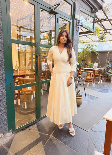 Butter Yellow Gathered Maxi Dress