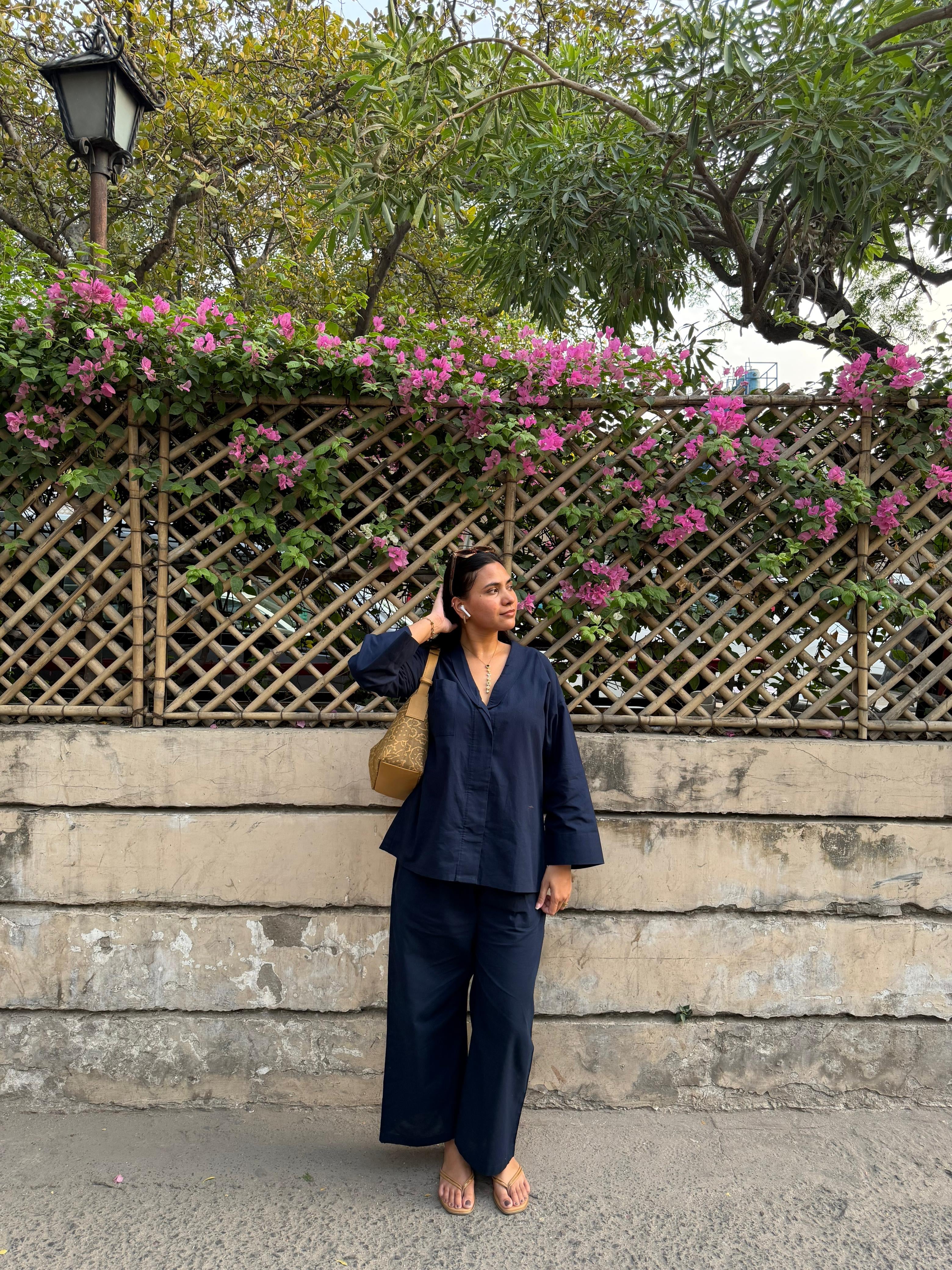 Navy Wrap Coord Set