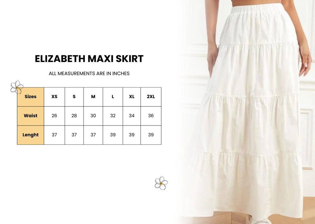 Elizabeth white maxi skirt
