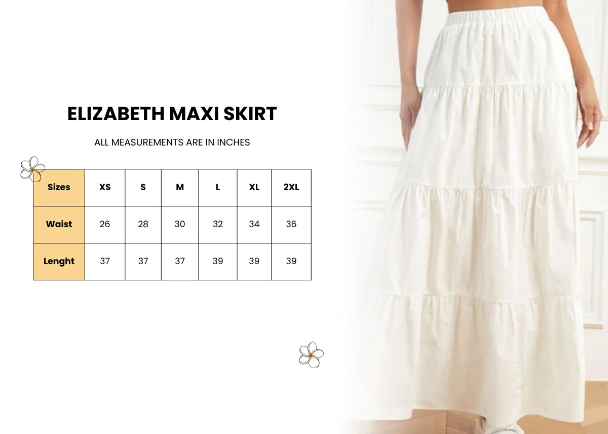 Elizabeth white maxi skirt