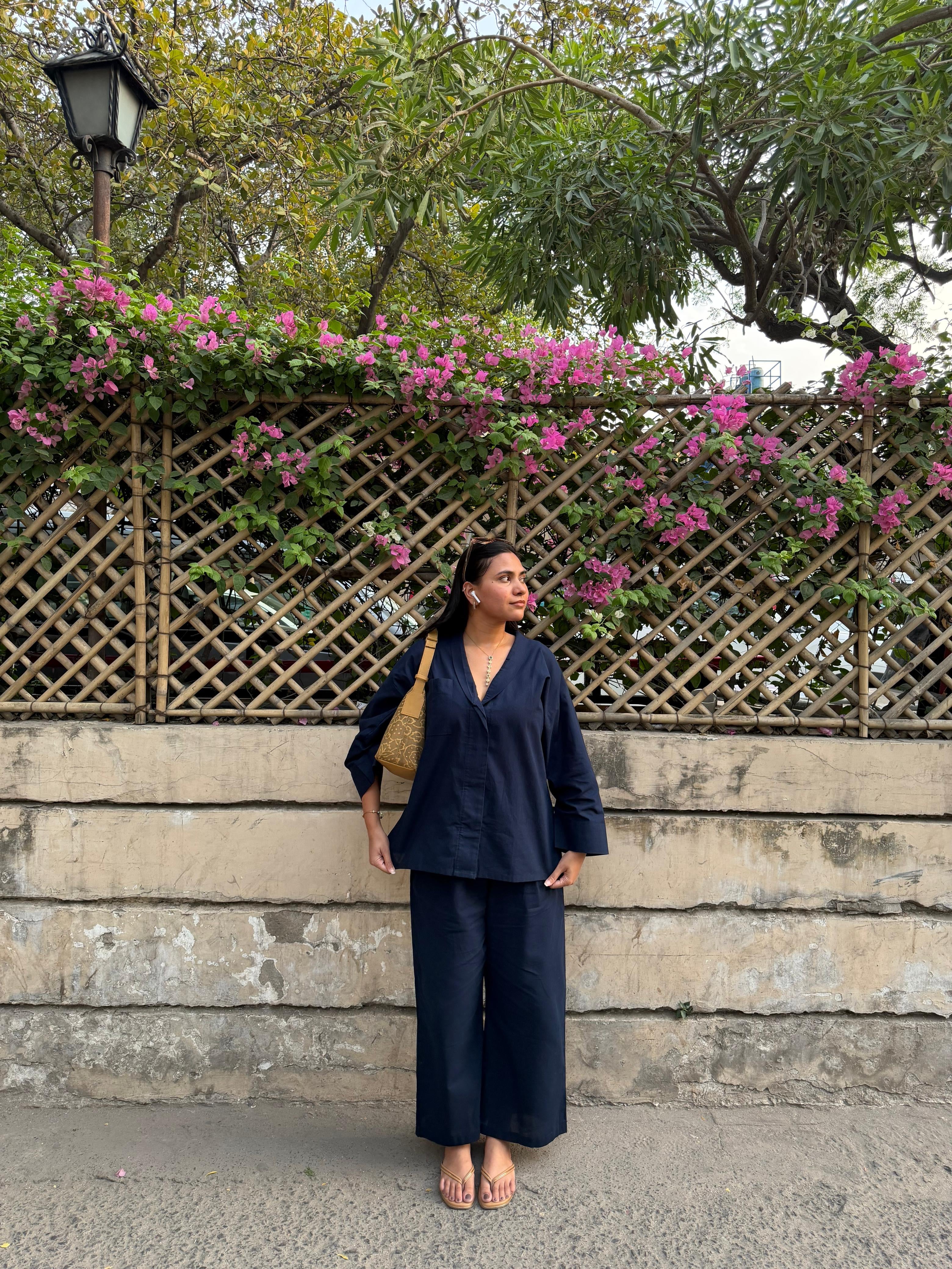 Navy Wrap Coord Set