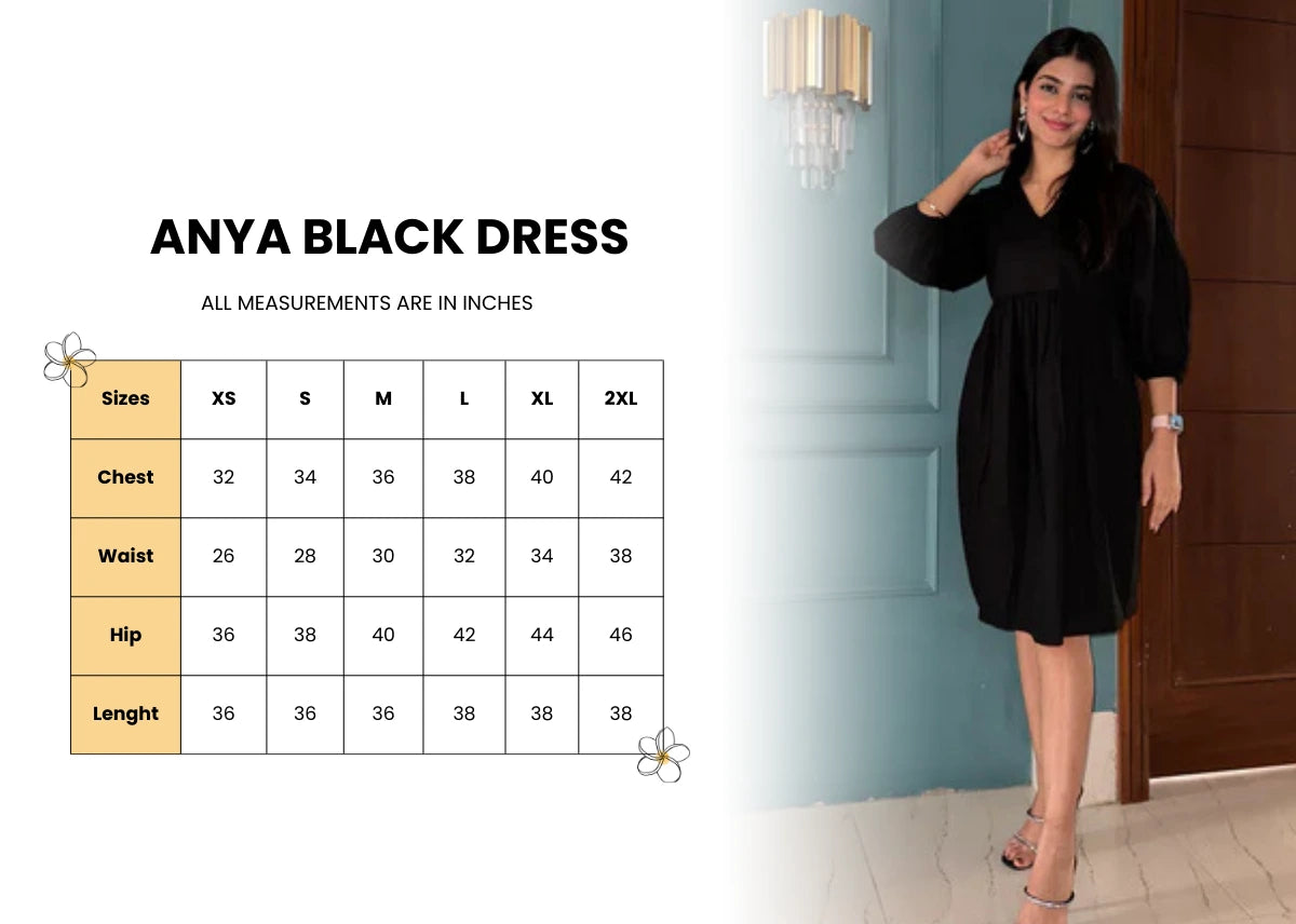 Anya Black Dress – Modern Dress for Women – LabelbyAnuja