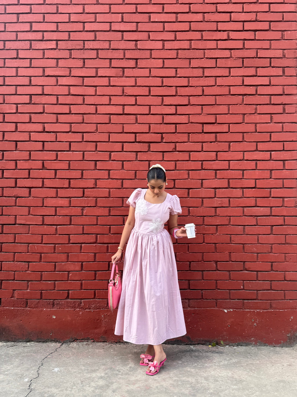 Gingham Floral Maxi Dress