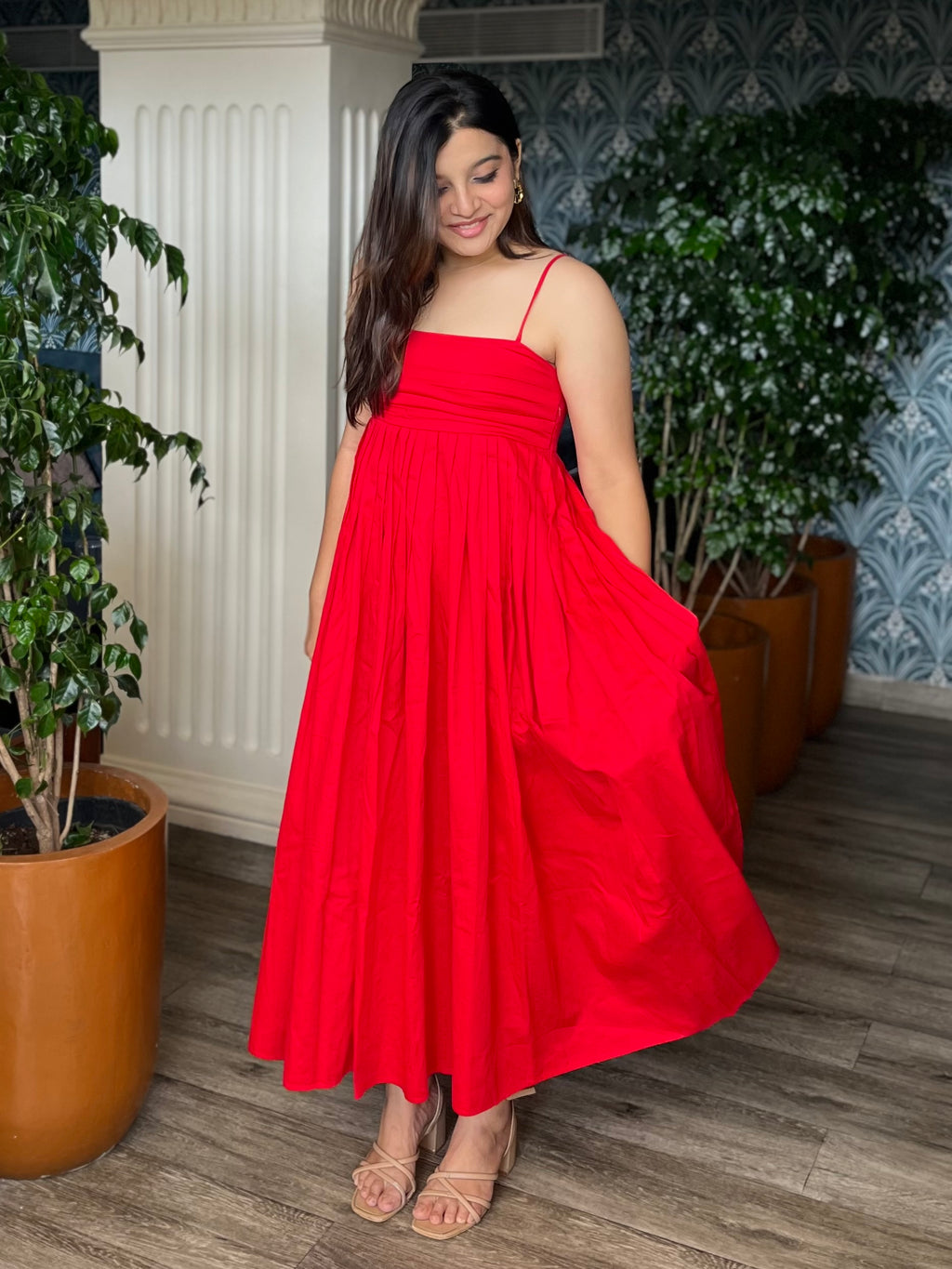 Avanya Red Maxi Dress