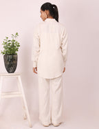 Cream Linen Full Pants