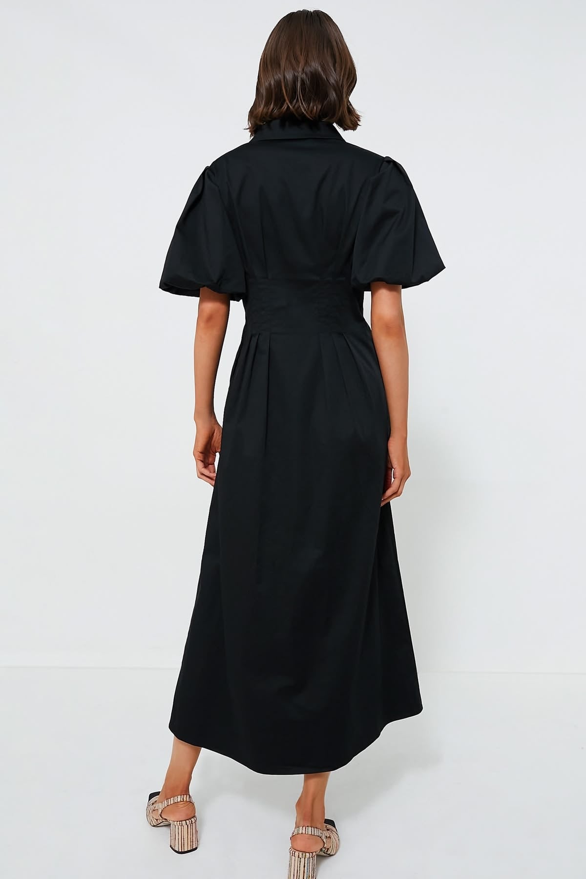 Black Pleated Maxi Dress