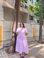 Aalayra Stripe Button Maxi Dress