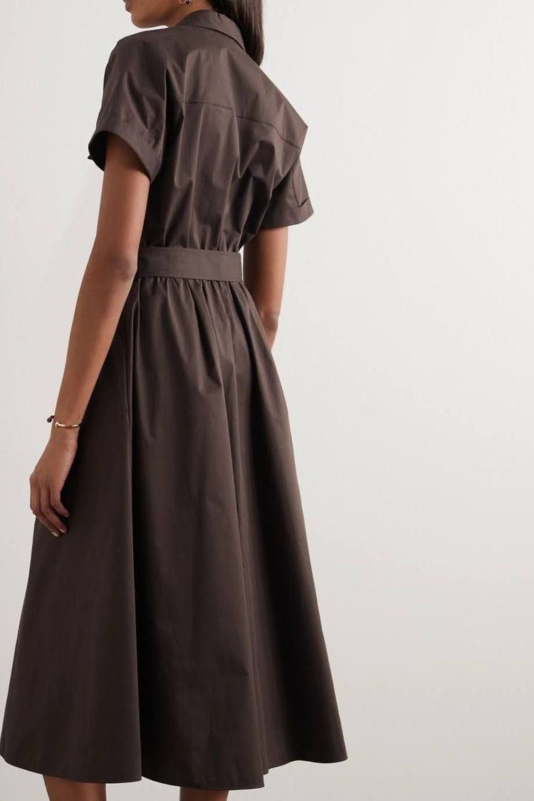Ayra Dark Brown Button Maxi