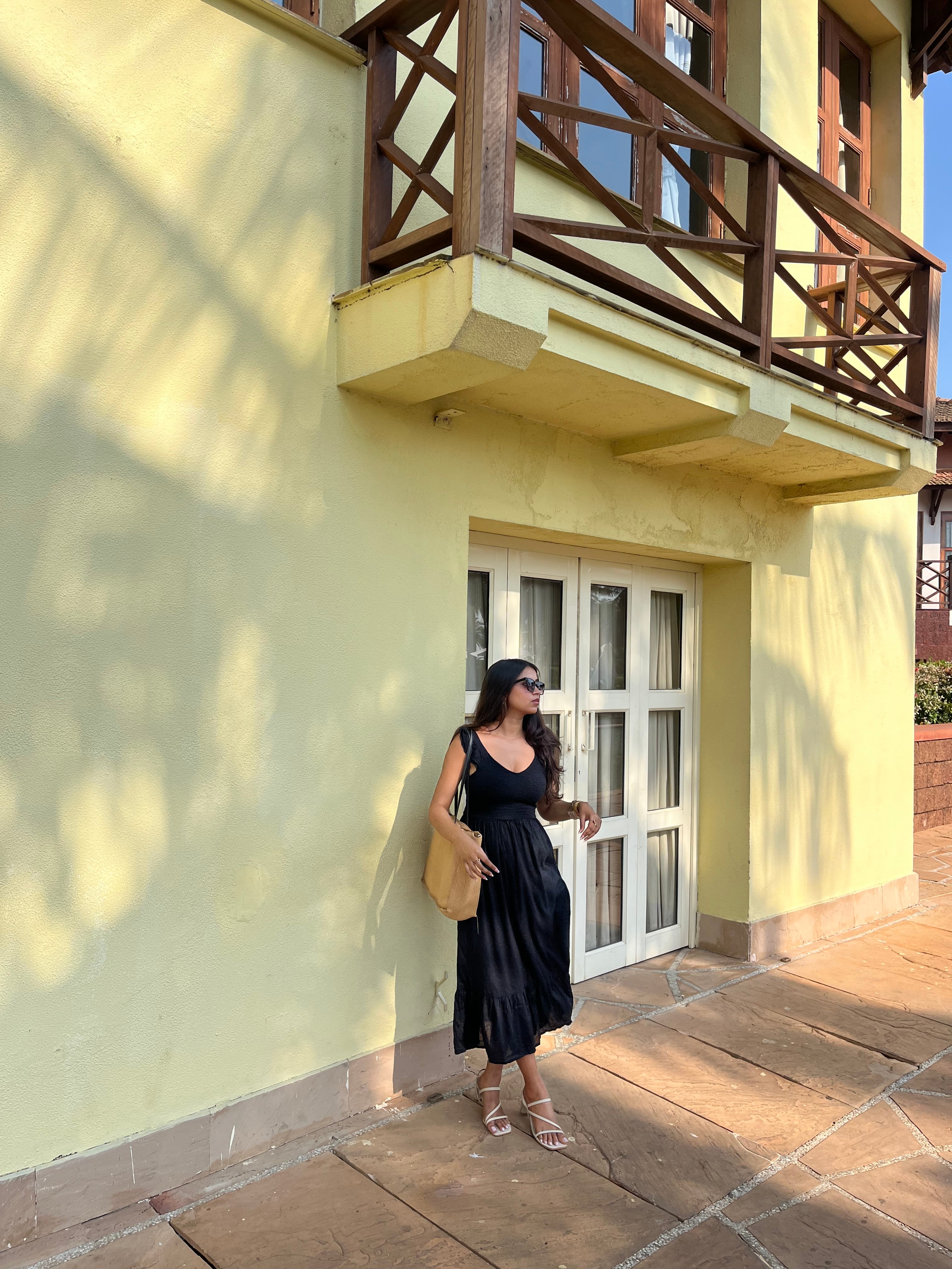 Black Frill Maxi Dress