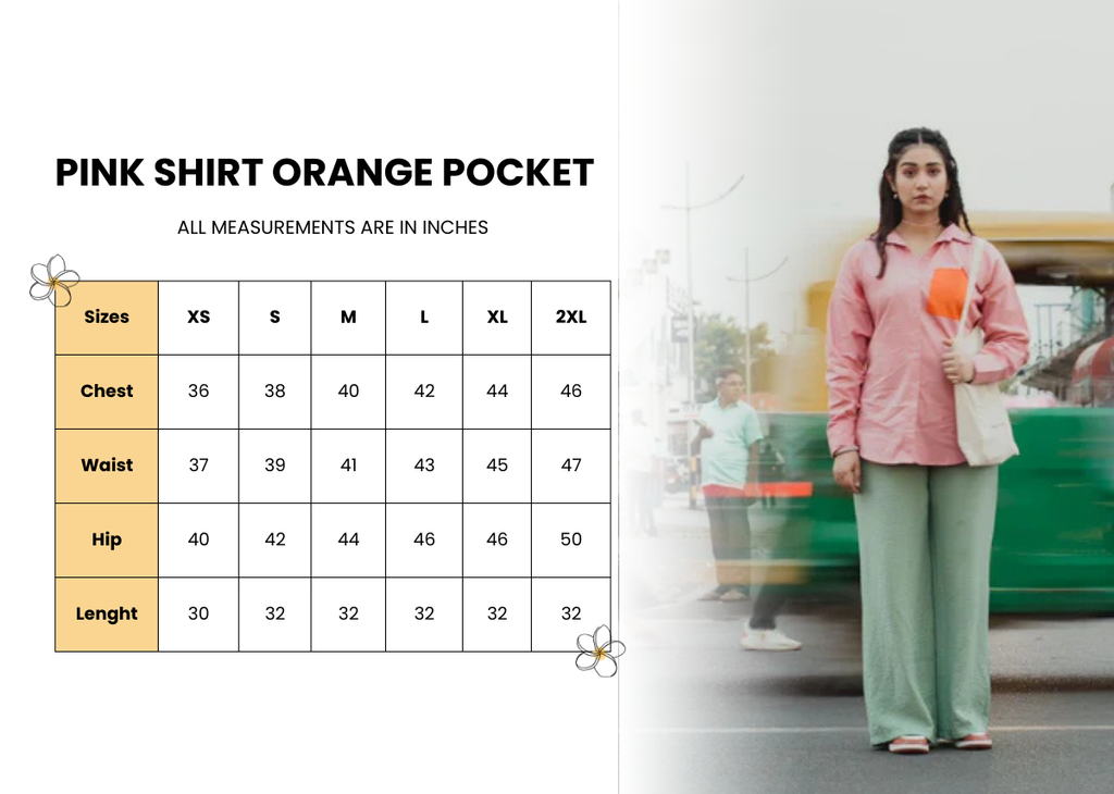 Pink shirt with orange Pocket