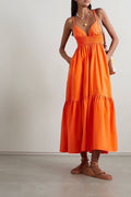 Myra Orange Elastic Dress
