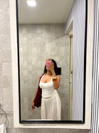 White Viscose Flex Pants