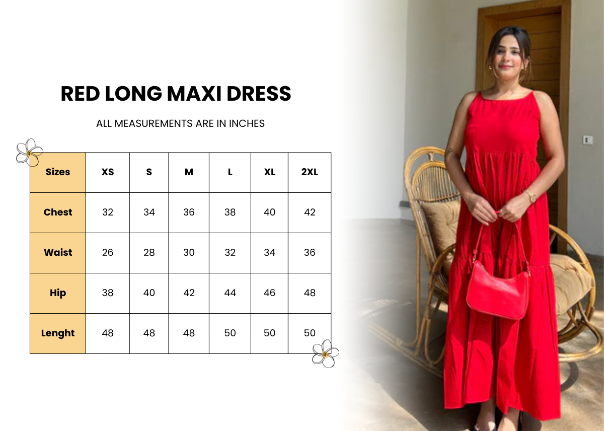 Red long Maxi Dress