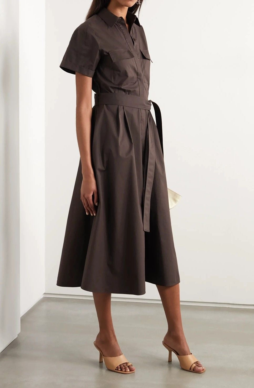 Ayra Dark Brown Button Maxi
