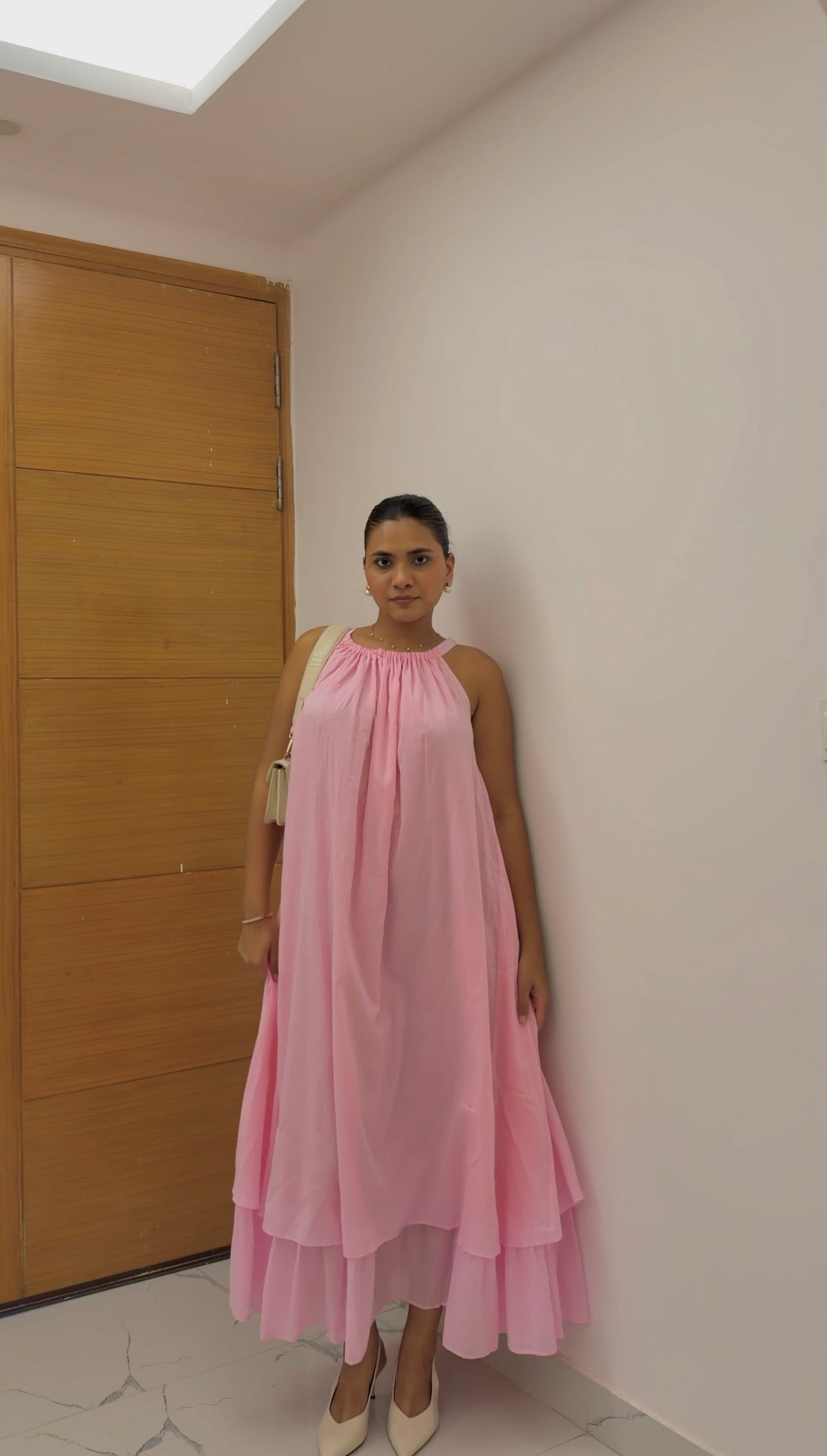 Mulmul Blooming Baby Pink Maxi Dress