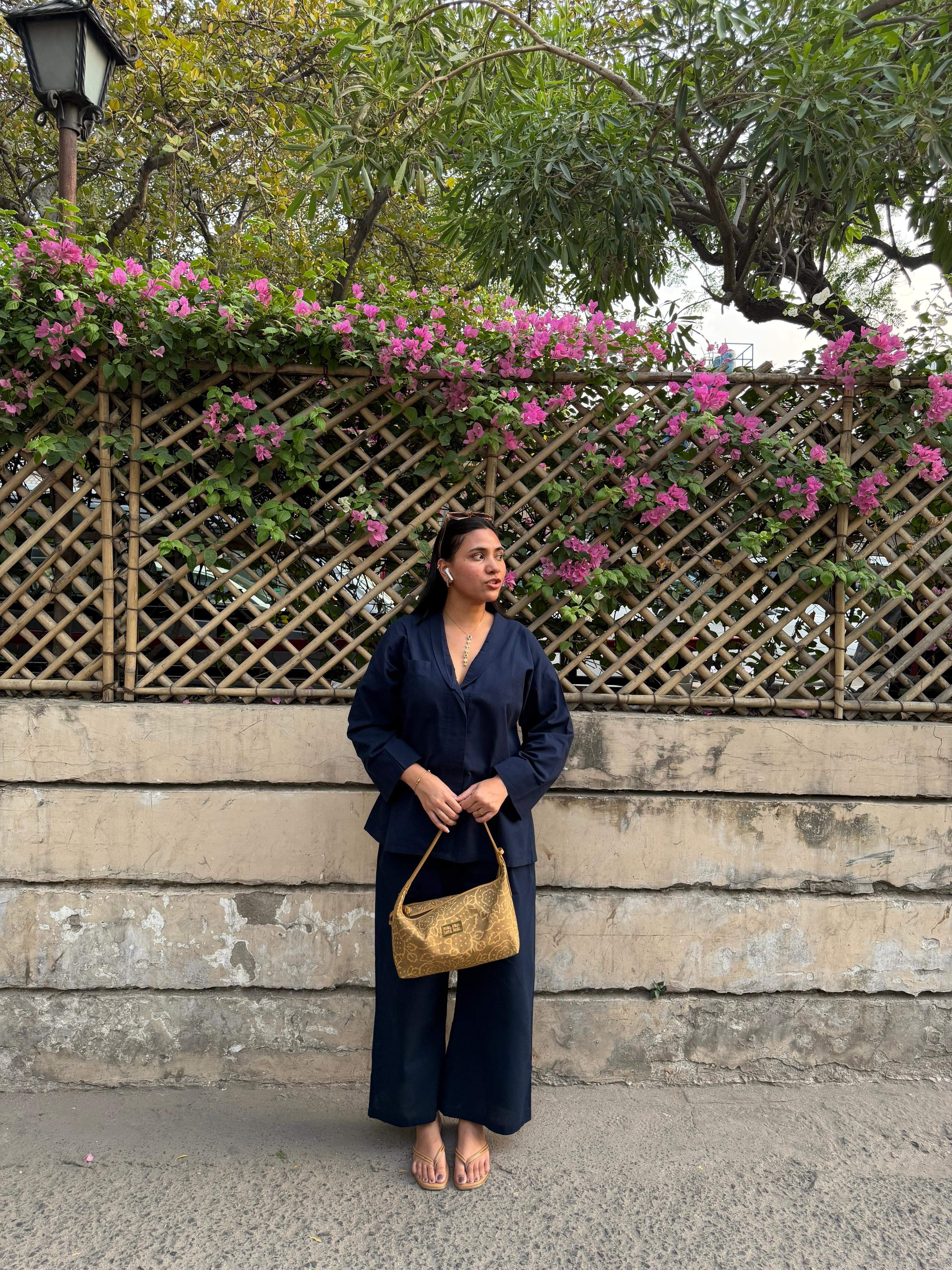 Navy Wrap Coord Set