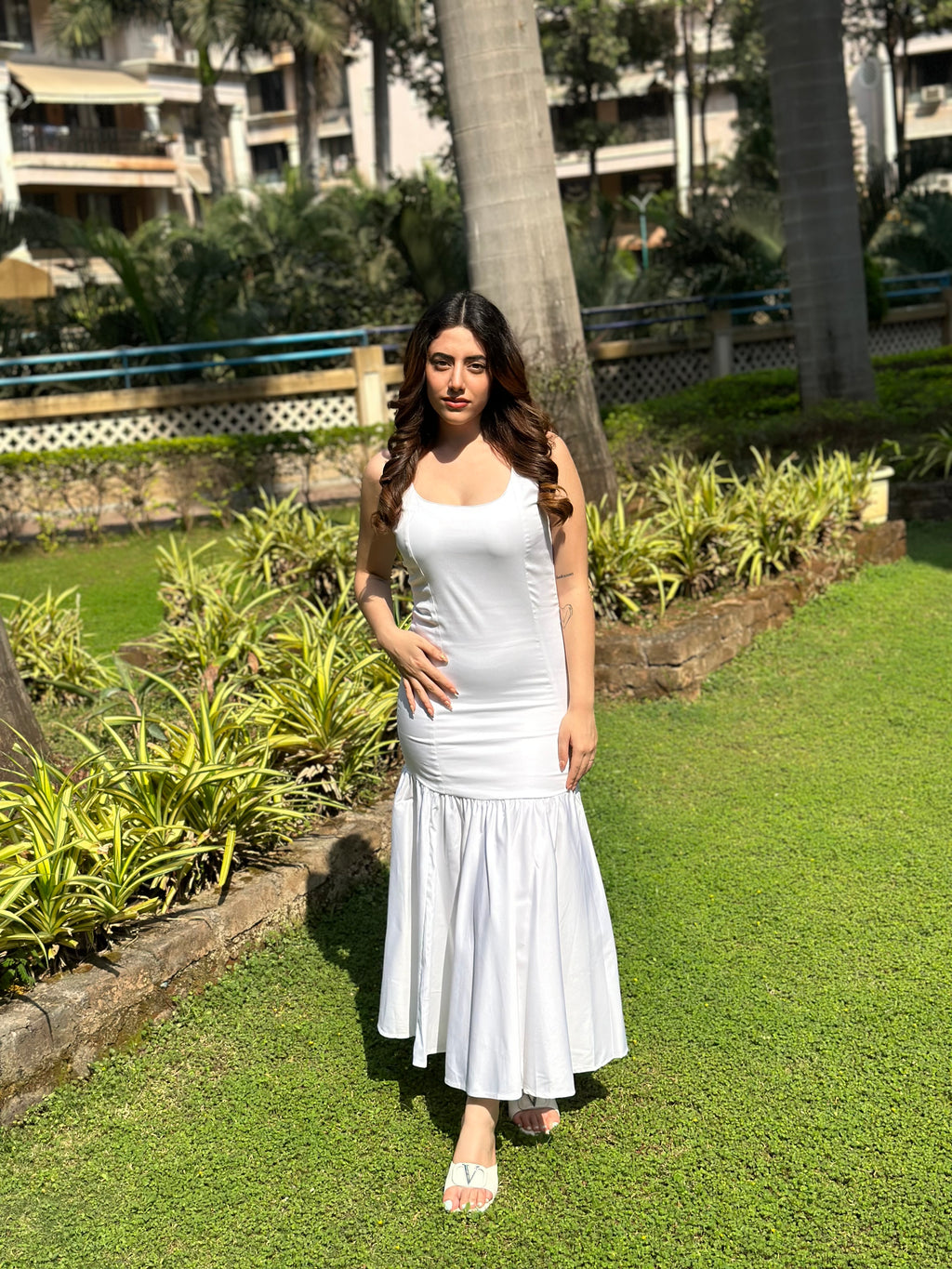 White Rose Bodycon Dress