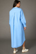 Pastel Blue Long Shirt Dress