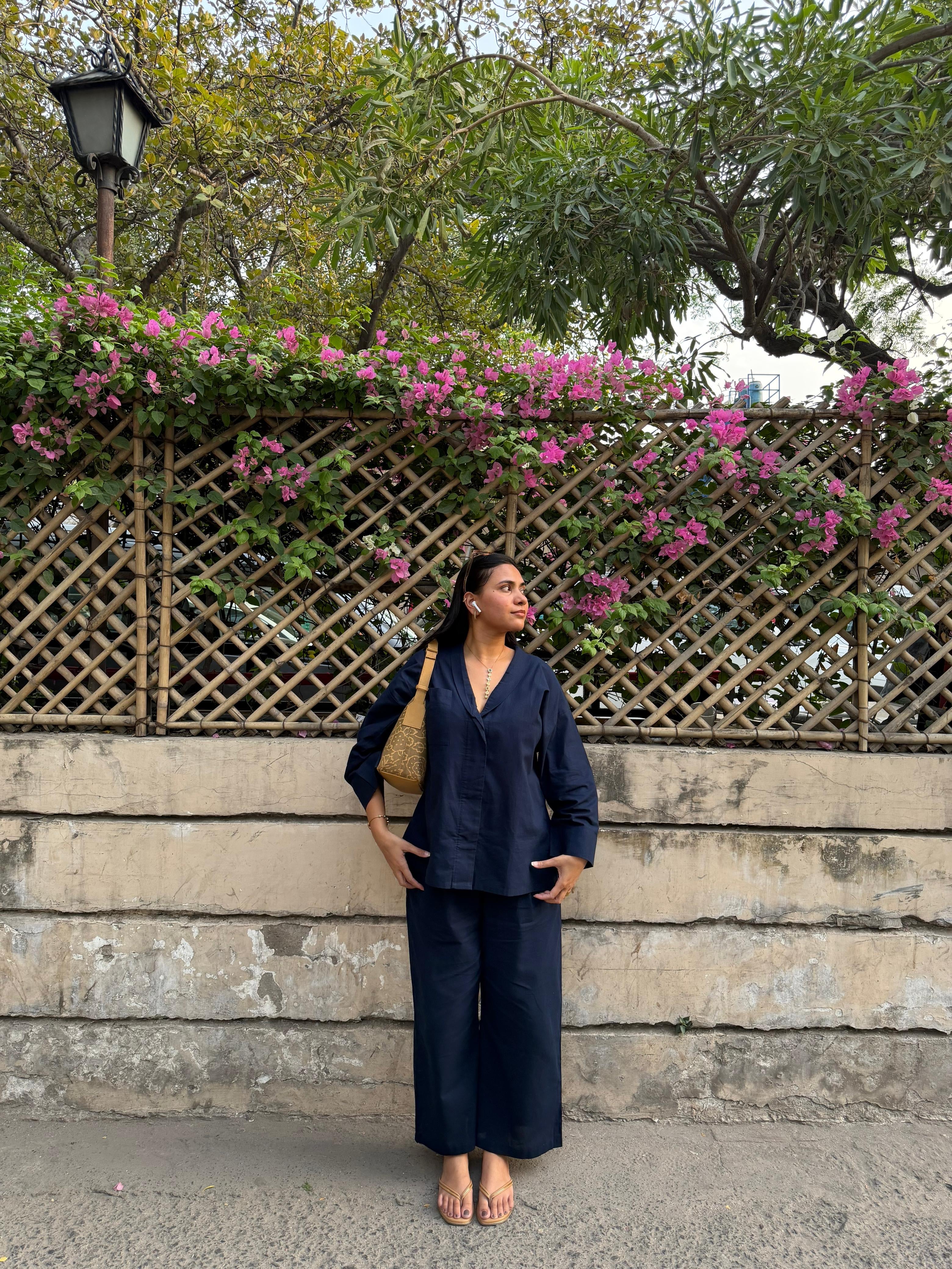 Navy Wrap Coord Set