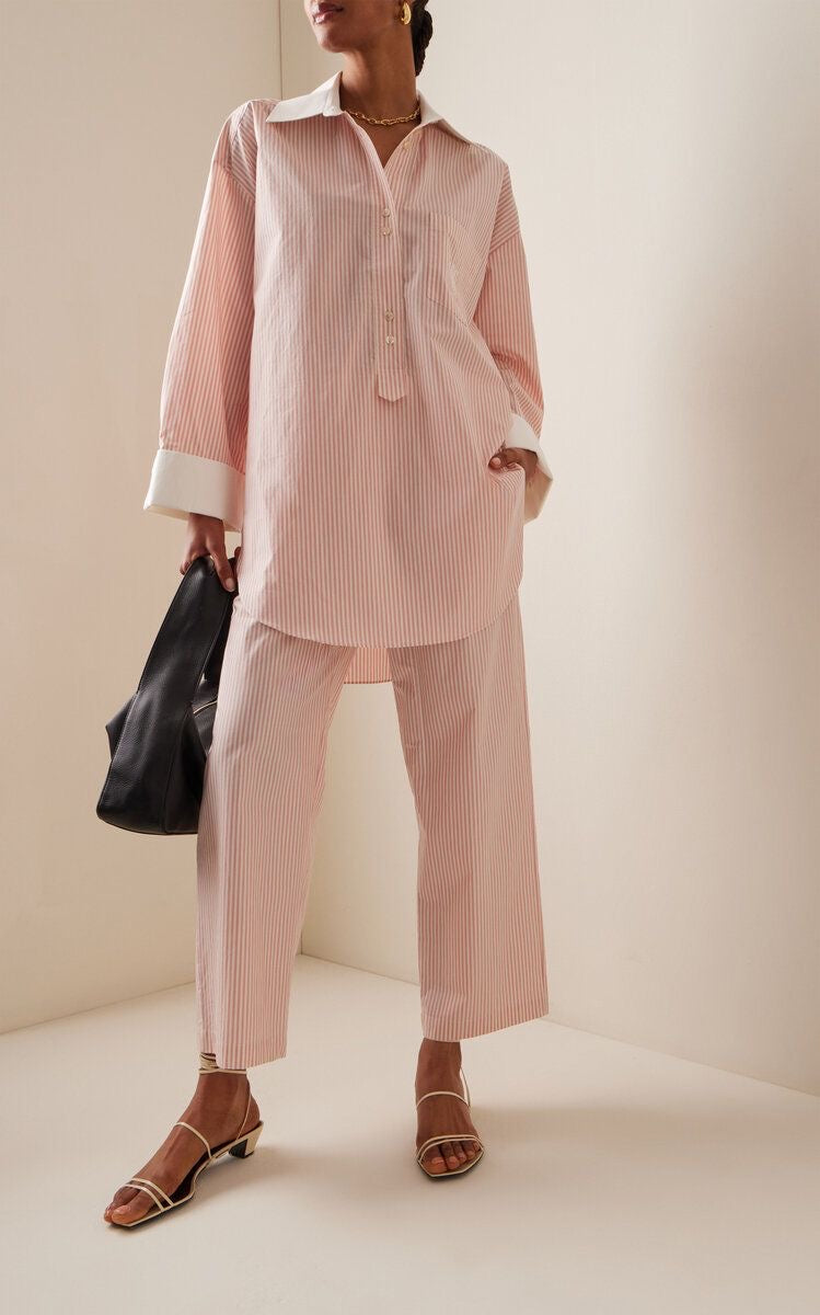 Peach Stripe Coord Set