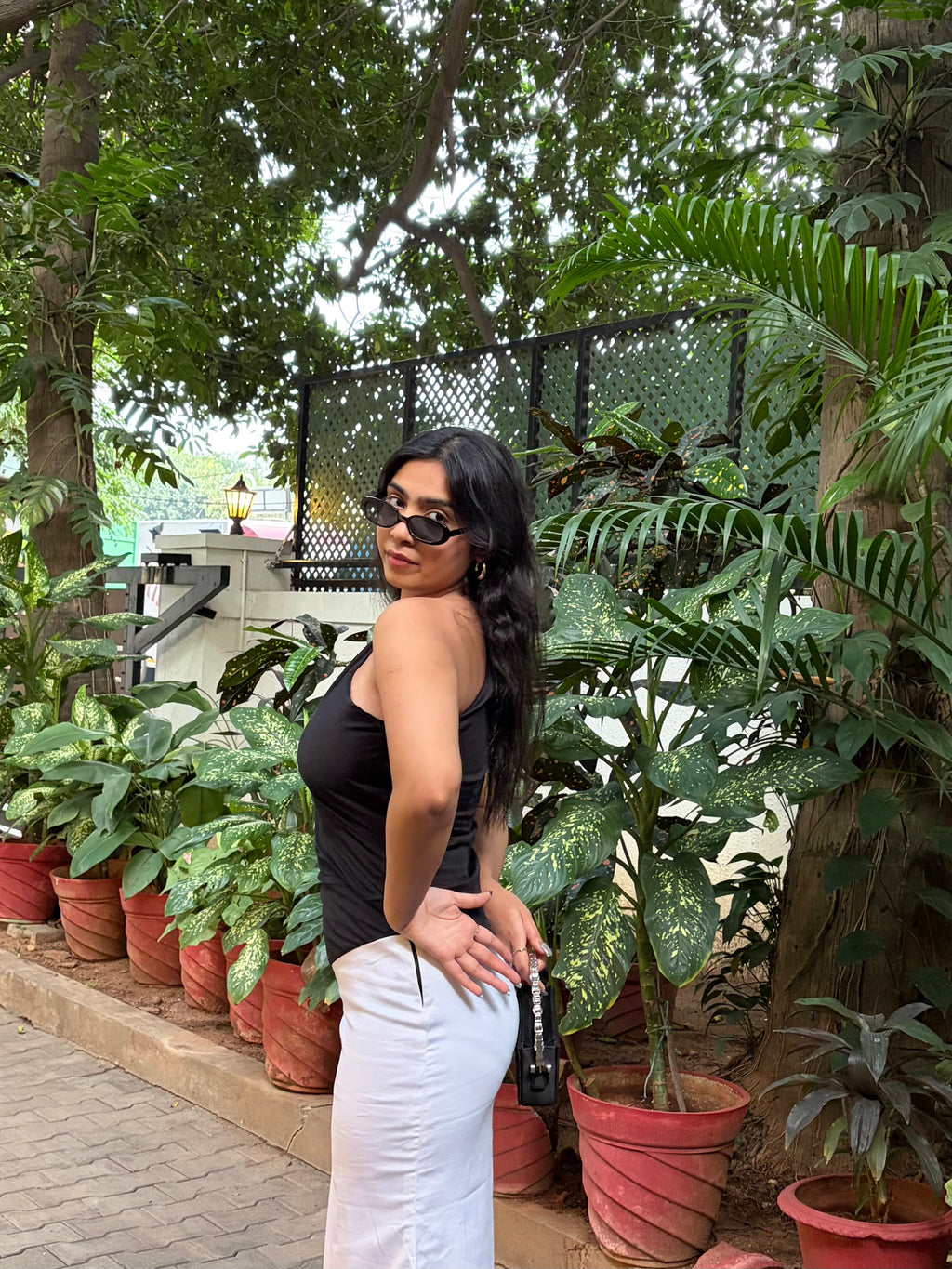 Anaya Black One Shoulder Panel Dress