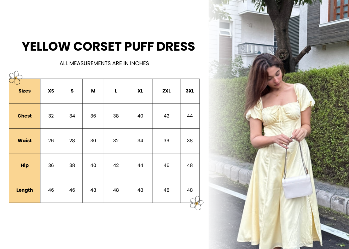 Yellow Corset Puff Dress