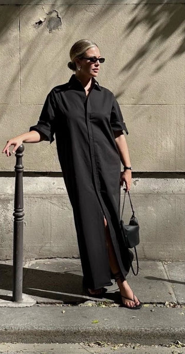 Mulmul Black Long Shirt Dress