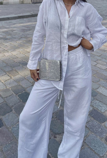 White Flex Pants
