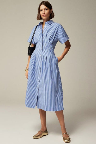Nayra Pleated Stripe Maxi Dress