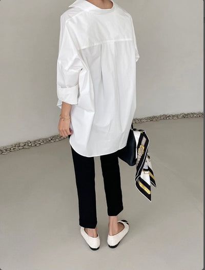 White Up and Down Oversized Coord Set