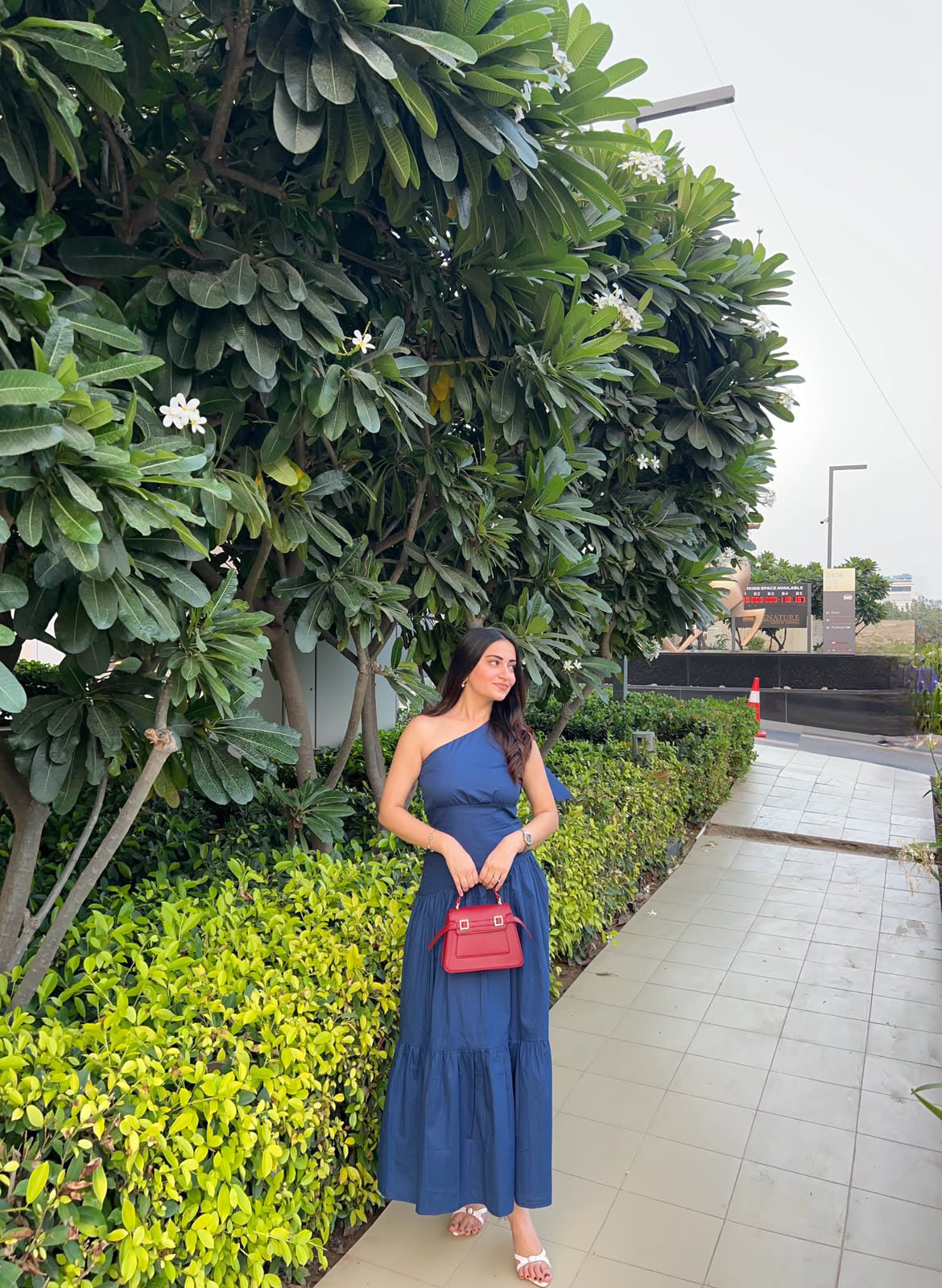 Navy One Shoulder Dress