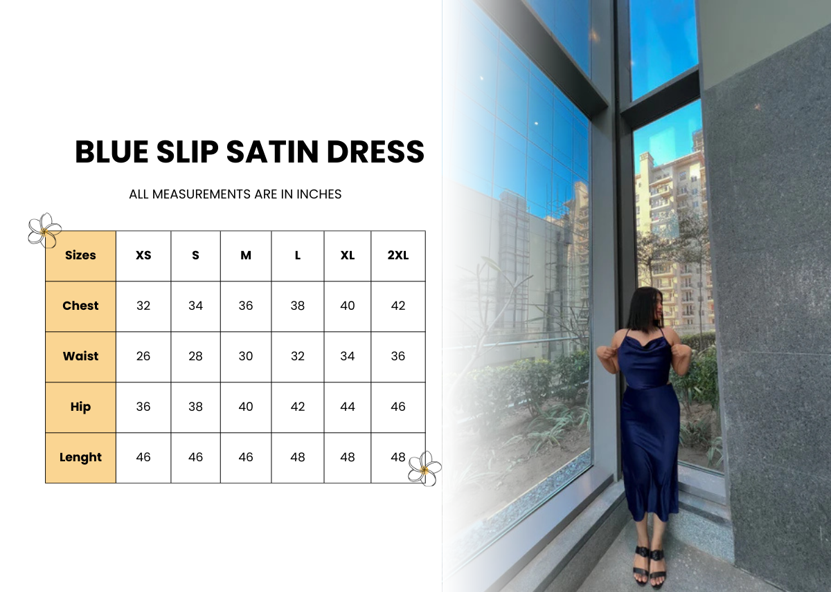 Blue Slip Satin dress