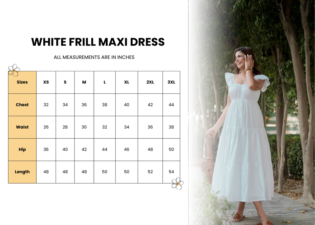 White Frill Maxi Dress