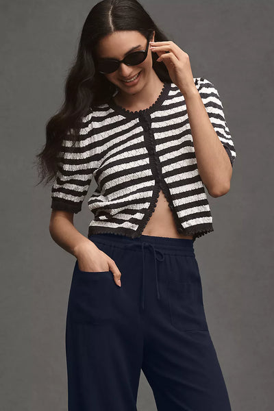 Navy Flex String Pants
