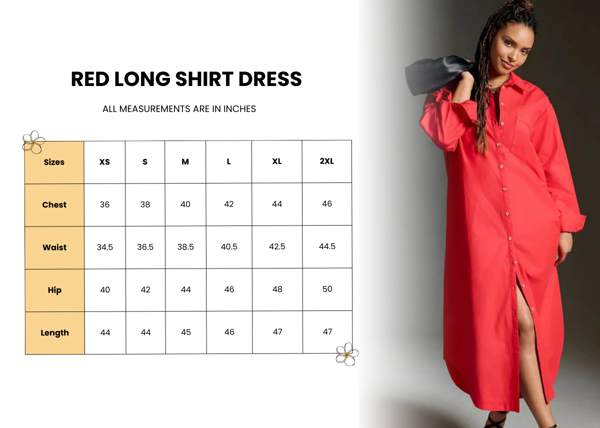 Red Long Shirt Dress