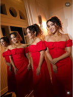 Red Corset Puff Dress