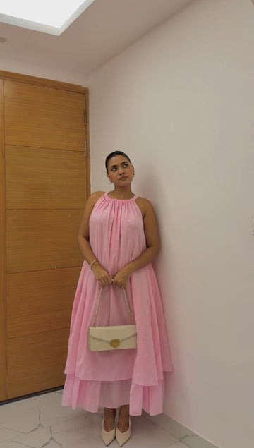 Mulmul Blooming Baby Pink Maxi Dress