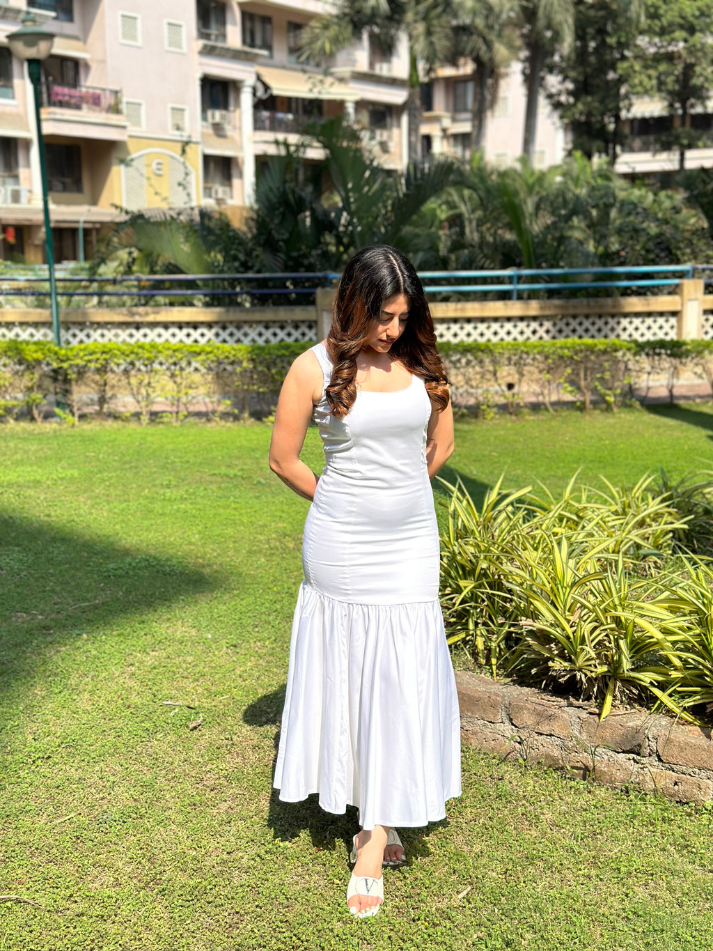 White Rose Bodycon Dress