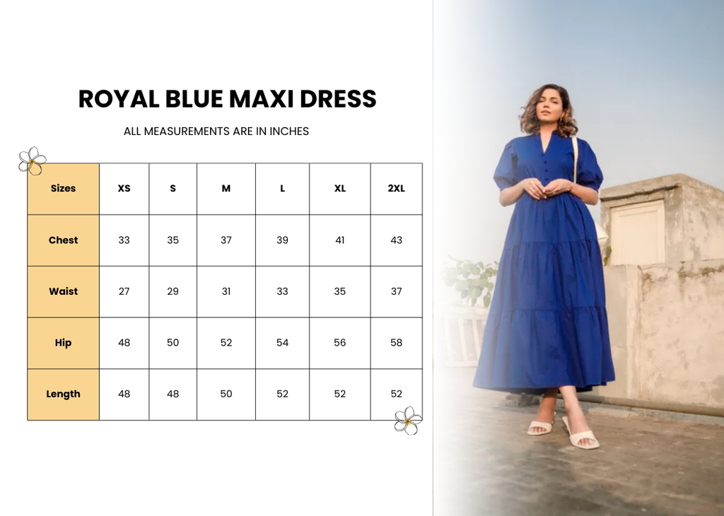 Royal Blue Button Maxi Dress