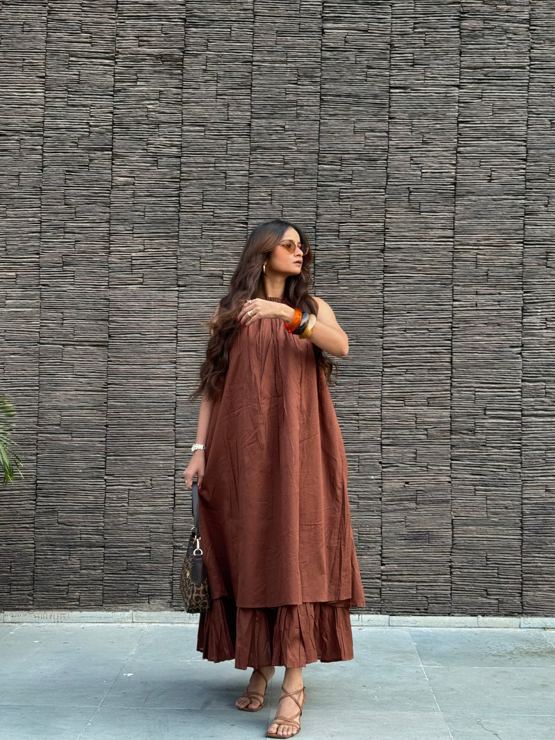 Mulmul Coffee Brown Dress