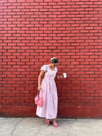 Gingham Floral Maxi Dress